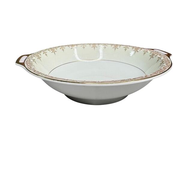 Thun Bohemia Czechoslovakia "The Marquis" Serving Bowl w/Handles Gold Filigree - Picture 2 of 5